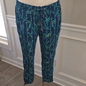 Lilly Pulitzer Blue and Green Ankle Pants
